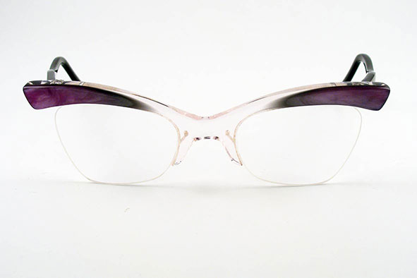 vintage eyewear : womens : 1950s/60s hand-made acrylic frame, unmarked (ENGLAND)